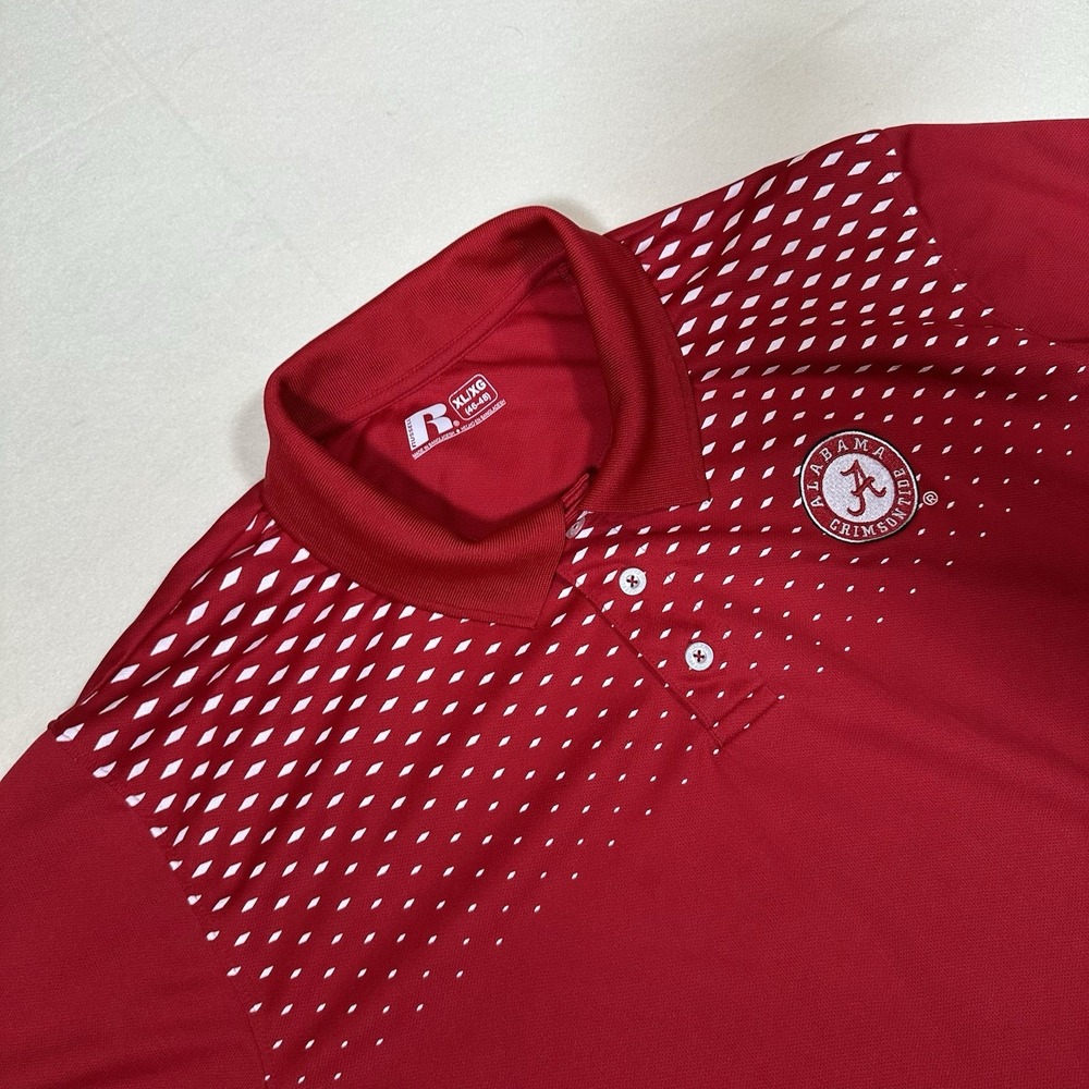 VTG Russell Athletic Alabama Crimson Tide Red Polo Shirt Men Extra Large (46-48)